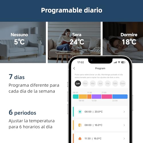 Miniatura 4 de Termostato Wi-Fi Con Batería, Apto Para Calderas De Gas De 2 Hilos. Termostato Programable Diariamente, Controlable A Través De Tuya O Smart Life. Es Compatible Con Google Assistant Y Alexa.