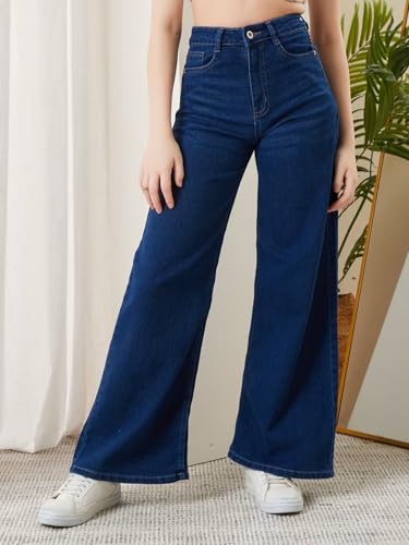 Image of ADDYVERO Women High-Rise Wide Leg Denim Jeans