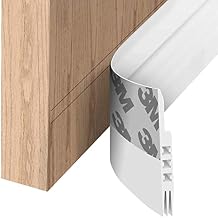 Door Draft Stopper Under Door Draft Blocker Insulator Door Sweep Weather Stripping Noise Stopper Strong Adhesive 39 Length, White, 45, 1.77x39.37