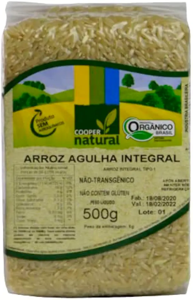 Arroz Agulha Integral Orgânico Coopernatural 500g
