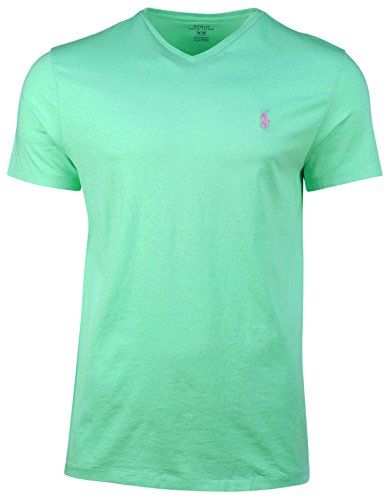 Ralph Lauren Polo Mens Pony Logo V-Neck Shirt (Large, Tyler Green)