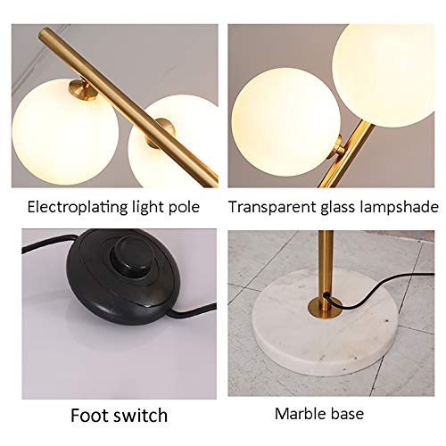 Lámpara de piso de 3 luces con globos de vidrio para iluminación brillante 2