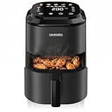 Arendo – Heißluftfritteuse klein - 2,5 Liter - Airfryer – 60 bis 200 ° C – Timer – Warmhaltefunktion – individuelle Temperatureinstellung – 5 Automatikprogramme – für kompakte Küchen