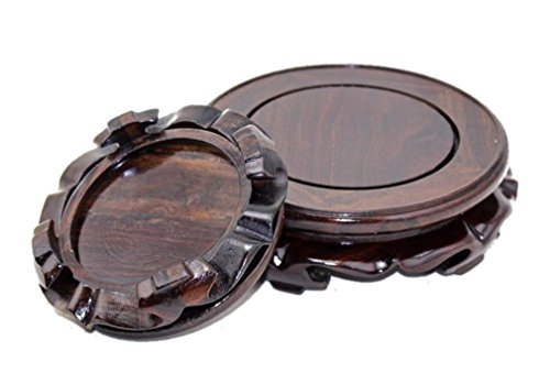 GOLDY&WENDY Rosewood Pedestal Stand with Non-Slip mat.(6.1\" Inside Diameter, 1 Pack) - Thumbnail 5