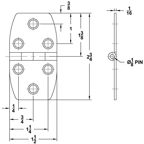 S/S HATCH HINGE 2-3/4" X 1-1/2"