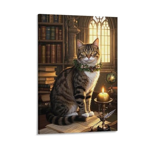 Tableau impression sur toile chat Manx pour salon chaleureux de 50x75cm