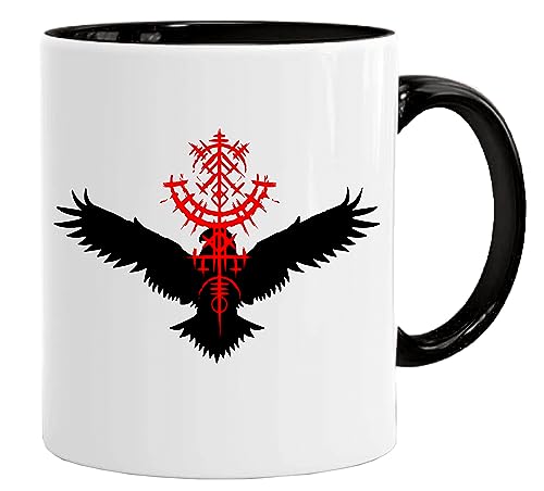 Acen Merchandise Taza vikinga de Águila de Sangre Blanca | Taza de té de café para desayuno/regalos de cumpleaños para papá/tío/mamá