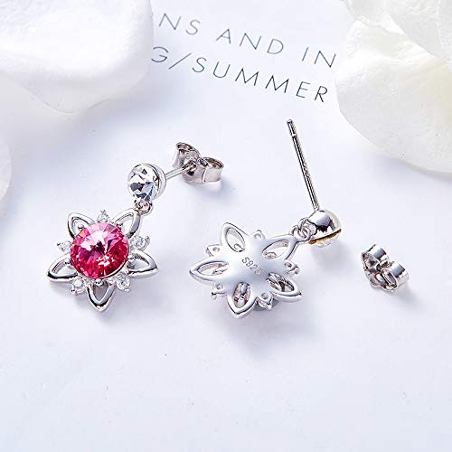 Boucles d'oreilles cristaux forme fleur argent pour look chic - 2