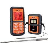 【Alta Precisión & Amplio Rango de Temperatura】: el termómetro horno digital tiene una sonda de acero inoxidable de grado alimenticio de 21cm y una sonda de parrilla / horno / barbacoa / ahumador de 7.6cm con precisión dentro de ± 1.8˚F (± 1˚C), rango de temperatura de la sonda: 32˚F - 572˚F (0˚C - 300˚C), cable de termómetro sonda es resistente al calor hasta 716 ° F (380 ° C), ° F / ˚C conmutable.