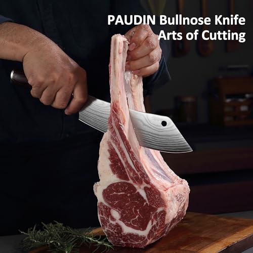 PAUDIN Meat Cleaver 8 Inch Butcher Knife, High Carbon Stainless Steel Cleaver Chef Knife, Sharp Kitchen Knife Heavy Duty Meat Cutting Knife, Wood Handle - image 5
