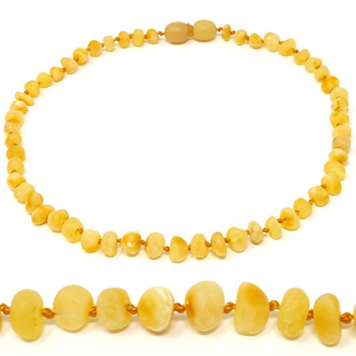 Mama Natural Amber Necklace - 12.5" - Truly Raw 100% Baltic Amber (Milk)