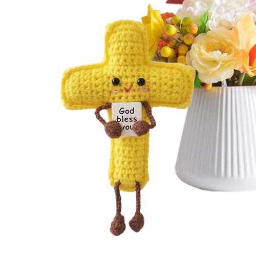 Pulsera de ganchillo inspirado genérico – Funny Knitted Emotional Plush Decoración, Handmade Wool Gift for Home, Desk, Oro Office, Lindo coleccionable Ornamento para amigos, familia y coworkers