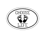 WickedGoodz Choose Life Vinyl Decal - Baby Footprints Bumper Sticker - for Walls Tumblers, Laptops, Car Windows