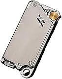  Briquet À Roue Coupe-Vent À Explosion Droite, Allume-Cigare en Métal Vintage, Flamme Réglable, Gaz Rechargeable, Allume-Cigare pour Homme,Gris,Constructive23