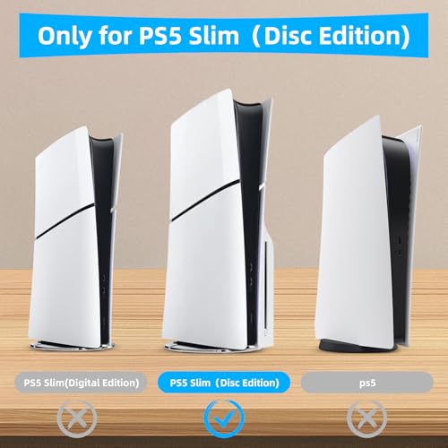 YIBEICO Poziomy stojak na PS5 Slim, przezroczysty akrylowy stojak kompatybilny z Sony PlayStation 5 Slim Disc Edition, uchwyt płaski (równoległy x 1 szt.)