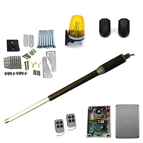 KIT AUTOMAZIONE CANCELLO BATTENTE 2 ANTE MOTORE APRICANCELLO ELETTRICO 24 V 220V (1 Motore Singolo 150 Kg 40 W 24 V)