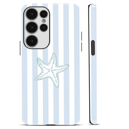 Coque Samsung S25 Ultra 5G rayures bleues en silicone rigide