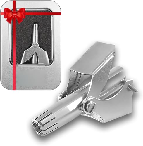 Tagliacapelli in acciaio inossidabile per uomo e donna | manuale per naso e orecchie | Tagliacapelli per naso, tagliacapelli rotanti a 360° | Rimuovi peli dal lavabile