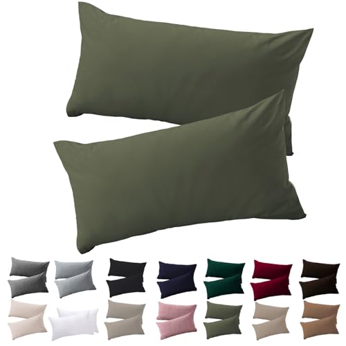 Soifox 2er Set Kissenbezug Mikrofaser weich und angenehm bügelfrei & knitterfrei