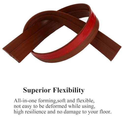 Image of Door Bottom Seal Strip Adhesive Silicone Gap Cover Strip Flexible Bottom Sealing Strip with Hollow Channel Design Roll for Door Edge Installation (Brown, 3 Meter)
