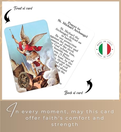 St Michael Car Rosary - St Michael The Archangel Prayer Card, The Lord\'s Prayer Card - Saint Michael Car Rosary with Black Bead, Clasp - St Michael Rearview Mirror Rosary, Catholic Card Set of 3 Items - Thumbnail 7
