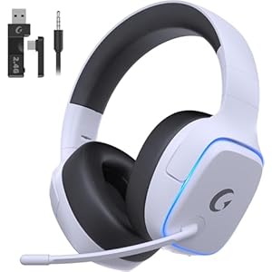 Gvyugke PS5 Headset Wireless, 2.4GHz Wireless Gaming Headset for PS5 PC Switch, Bluetooth 5.3 Gaming Headphones with Mic Noise Canceling, 7.1 Surround Sound, 70H Battery, RGB Light Up