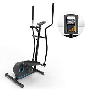 KLAR FIT Myon Cross Elliptische trainer voor thuis, inklapbaar, gecertificeerd frame, vliegwiel 12 kg, magnetisch remmen, tablethouder, riemaandrijving, impulssensor