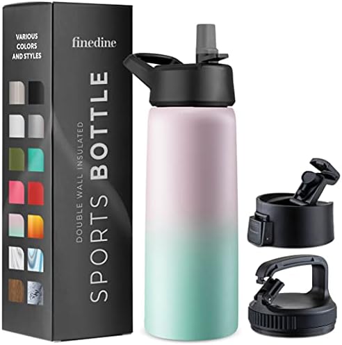 Triple Insulated Stainless Steel Water Bottle With Straw Lid - Flip Top Lid - Wide Mouth Cap (750 ML) Insulated Water Bottles, Keeps Hot and Cold - Great for Hiking & Biking