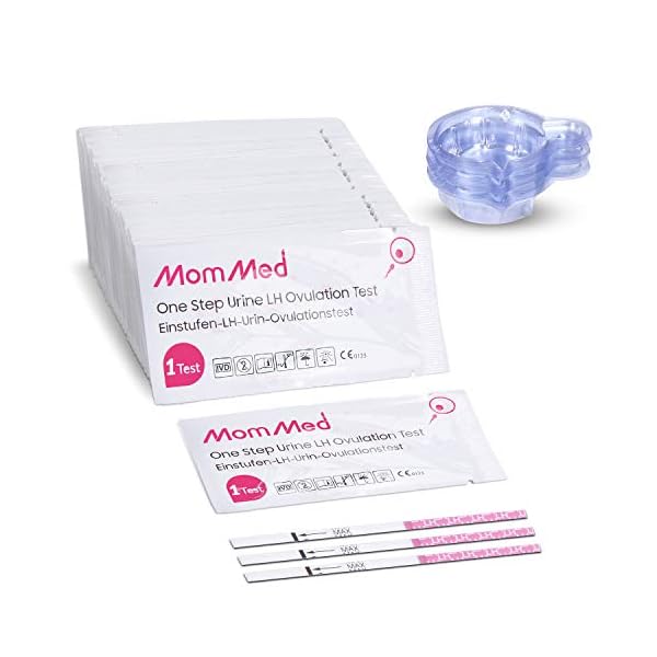 MomMed Ovulationstest Streifen,60 praktische Ovulation Teststäbchen mit 60 Urin Tassen - Schneller Fruchtbarkeitstest…