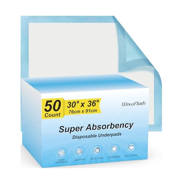 Super-Absorbency-Disposable-Leakproof-Underpads-with-Quick-Drying-for-Baby-Adults-Puppy-Dog-Bed-Pee-Pads-Extra-Large-XXL-Incontinence-Pads-30-x-36-50-Count