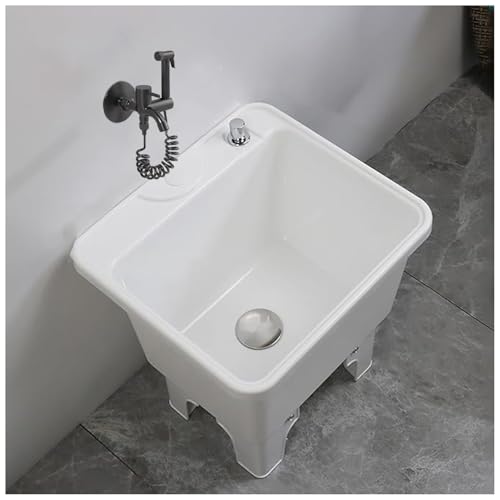 Catálogo para Comprar On-line Tarjas de plastico los preferidos por los clientes. 44 Fregadero Portátil Fregadero Comercial for Fregona Fregadero Interior Y Exterior Drenaje de 1 Perilla con Fregadero de Grifo Fregadero Multifunción for Lavandería Garaje Sótano...
