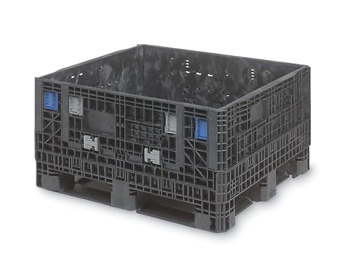 Orbis - 906079 - ORBIS Collapsible Bulk Container: 19.3 cu ft, 48 in x 45 in x 25 in, 4-Way Entry, Stackable, Blue