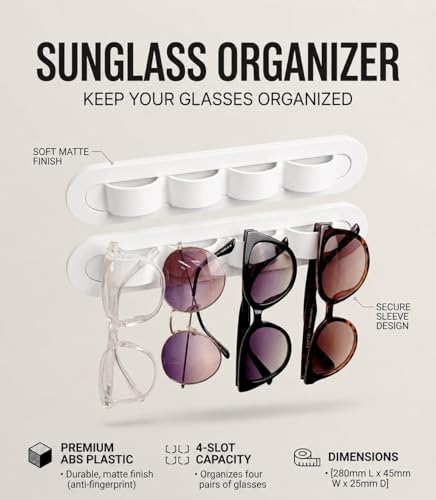 Image of Sunglasses Organizer, Wall Glasses Holder, Acrylic Sunglasses Display, Eyeglass Organizer for Multiple Glasses for Office & Home Decor, Unique Gifts for Husband, Women & Girls