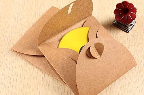 Rainbow Love CD DVD Kraft Paper Sleeves Wedding Party CD DVD Paper Bag Cover CD Pack Packaging Envelopes Package,Pack of 20