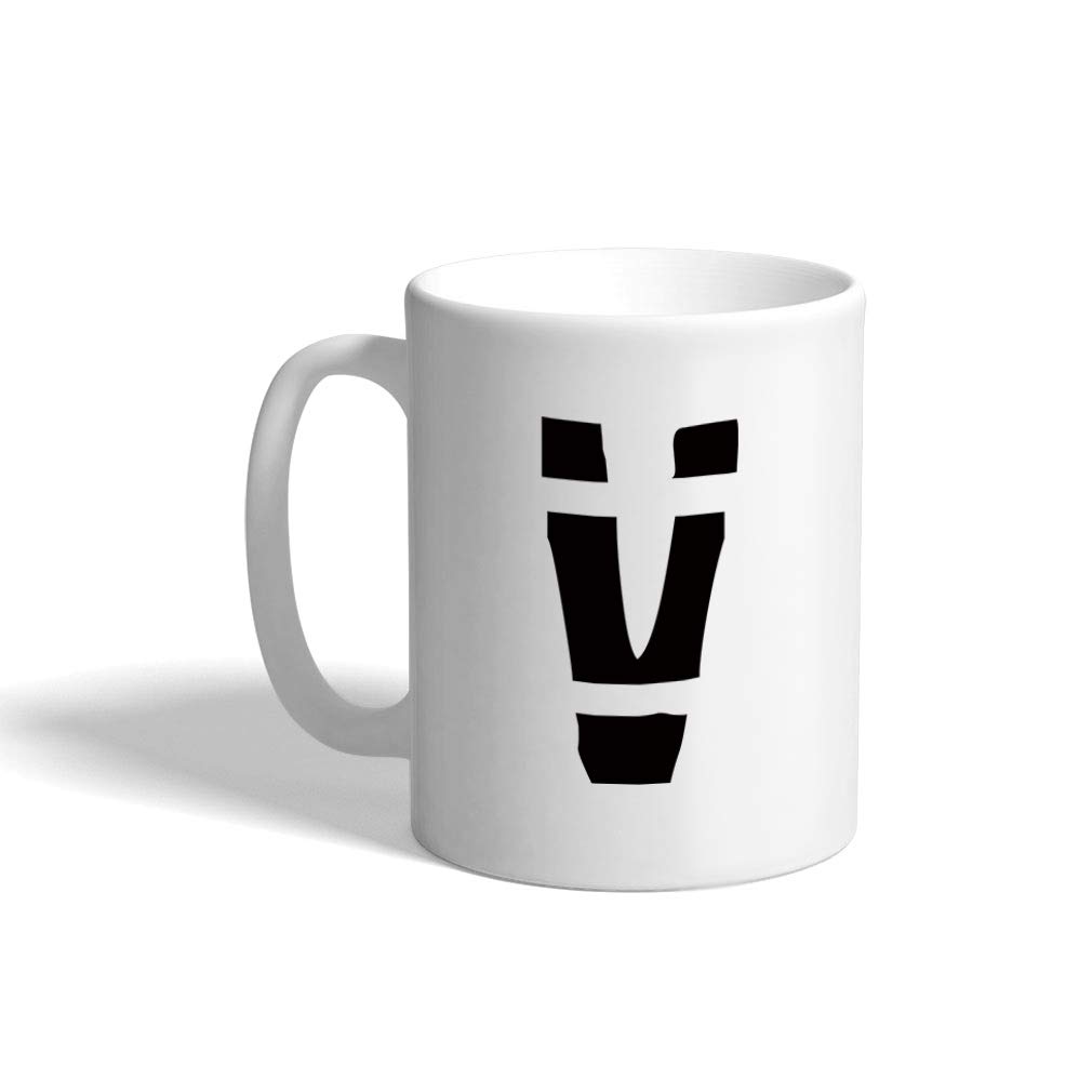 Custom Funny Coffee Mug Coffee Cup"V" Jailbird Initial Monogram Letter V White Ceramic Tea Cup 11 OZ Design Only