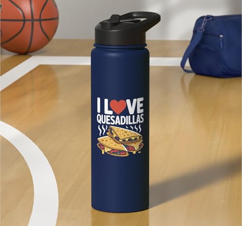 I Love Quesadillas Cheese Tacos Humour Stainless Steel Insulated Water Bottle – vue 7