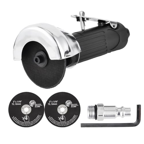 Fangxuee Amoladora Angular Neumática 3 Pulgadas,Cortadora Aire,Discos Corte Metal,Herramientas Giratorias para Metal,Fibra Vidrio,Láminas Madera,Proyectos Bricolaje.
