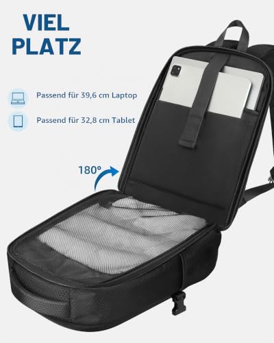 PEKREWS Mini 5 Pro Tasche, Erweiterbar Rucksack für 15,6 Zoll Laptop, Hartschale Tragetasche Wasserabweisende Reisetasche für DJI Mini 5 Pro, RC 2, RC-N3 Controller, Fly More Combo und Drohne Zubehör