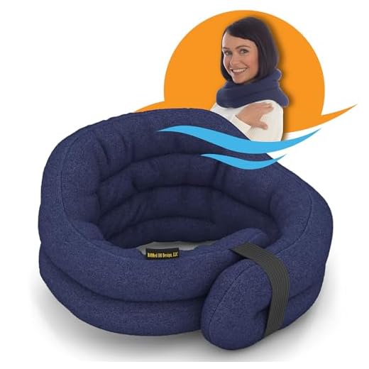 Sunny Bay Hands-Free Neck Heating Wrap: Microwavable Thermal Hot Pack, Heat Therapy Neck Brace for Sore Neck Shoulder Muscle Pain Relief - Personal, Reusable, Blue