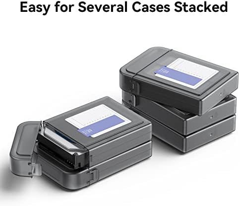Yottamaster Hard Drive Case 5 Packs, Hard Drive Storage Box for 5 x 3.5 HDD, HDD Protective Case with Index Label - Waterproof Shockproof Moisture-Proof - B10-5