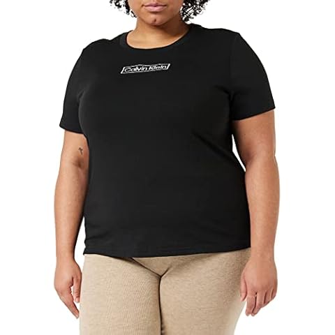 Calvin Klein S/S Cuello Redondo Camiseta de Pijama, Black, M para Mujer Cover