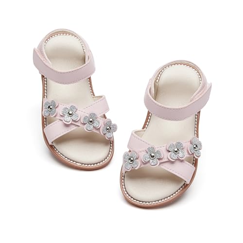 Image of PHIRAMIN Toddler Flower Girl Sandals - Girl Dress Shoes Toddler Little Kid Wedding Party