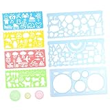 TEHAUX Geometric Drawing Template Ruler Set Multifunctional Stencil Kit for Students Architects and Designers Material for Art Engineering and School Use