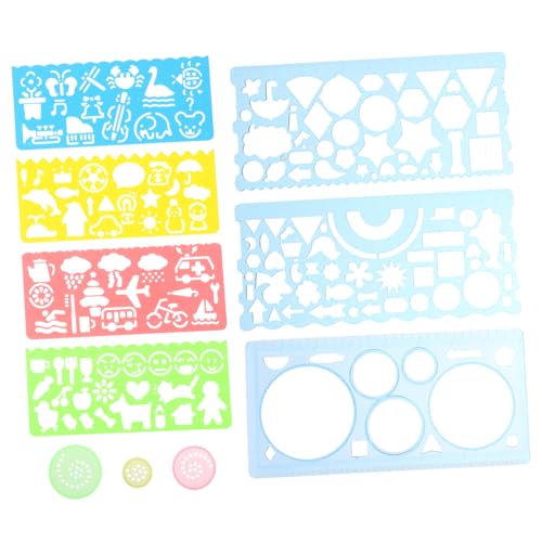 TEHAUX Geometric Drawing Template Ruler Set Multifunctional Stencil Kit for Students Architects and Designers Material for Art Engineering and School Use