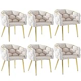 muenfly Sillas de terciopelo de lujo, juego de 6 sillas de comedor con...