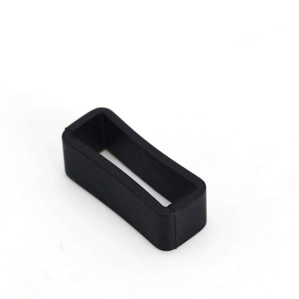 2X Size 26mm Black Rubber Silicone Leather Ring Replacement Watch Band Strap Loops Keeper Hoop Buckle Holder ratainer Resin Men Women