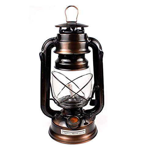 BOZHEN Lampe à Huile Vintage avec mèches Lampe à kérosène en Verre Camping en Plein air Lampe à Huile à kérosène Lanterne avec Verre Transparent Hurricane Petites Lampes à Huile Cover