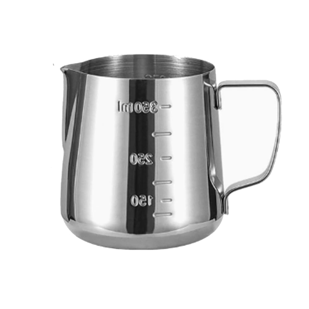Hndhbfgrt 350ml Stainless Steel Milk Frothing Pitcher Coffee Latte Art Jug with Measuring Scale