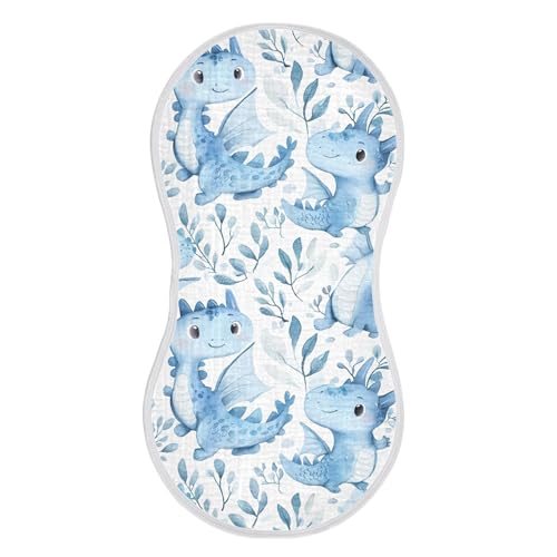 xigua Watercolor Cute Baby Dragon Baby Burp Cloths for Newborn Boys and Girls 4 Pack, Soft & Absorbent Cotton Baby Burp Cloth, Baby Washcloths, Newborn Towel, Burp Rags
