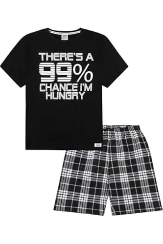 ThePyjamaFactory Theres a 99% Chance Im Hungry Cotton Woven Short Pyjamas (15-16 Years) Black